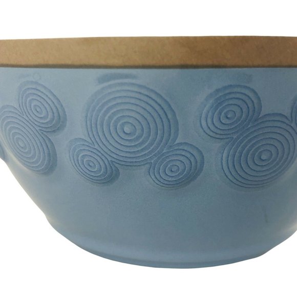 Disney Parks Mickey Mouse Soup Cereal Bowl Blue Brown Stripe White Thailand - Picture 2 of 10